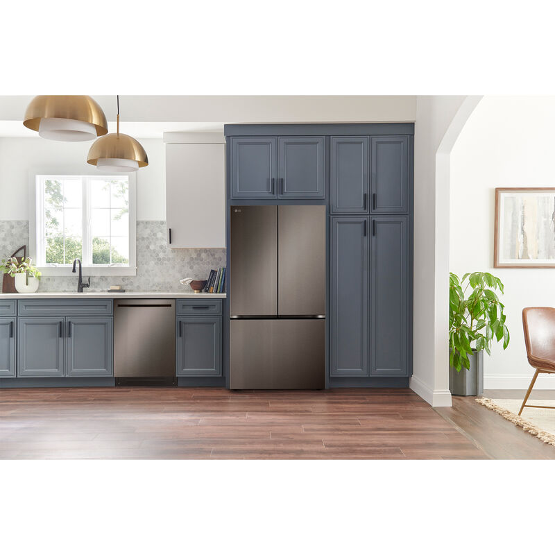 LG 24 in. Top Control Flush-Mount Smart Dishwasher with 42 dBA Sound level, 3rd-Rack, Dynamic Heat Dry with AutoVent Dry & Pocket Handle - Black Stainless Steel, , hires