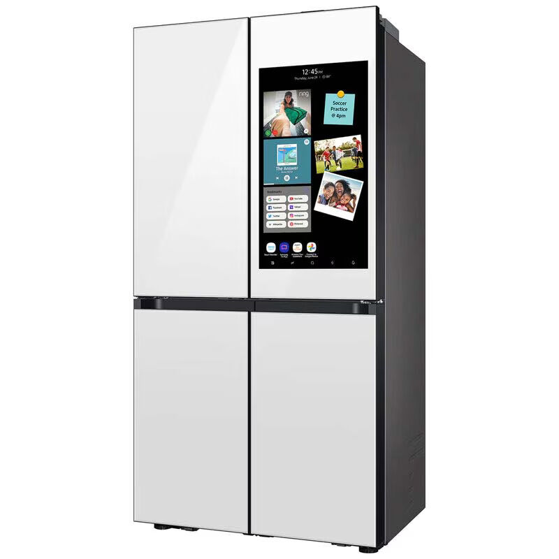 Samsung Bespoke 36 in. 22.5 cu. ft. Smart Counter Depth 4-Door French Door Refrigerator with Internal Water Dispenser - White Glass, White Glass, hires