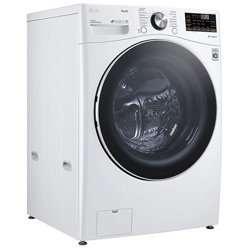 LG 27 in. 5.0 cu. ft. Smart Stackable Front Load Washer with TurboWash 360, Sanitize & Steam Wash Cycle - White, White, hires