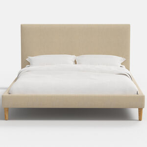 Skyline Furniture Linen Fabric Upholstered Queen Size Platform Bed - Linen, Linen, hires