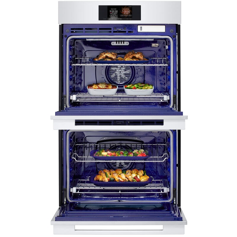 Signature Kitchen Suite Transitional 30 in. 9.4 cu. ft. Smart Top Control SteamElectric Double Wall Oven with True European Convection - Stainless Steel, , hires