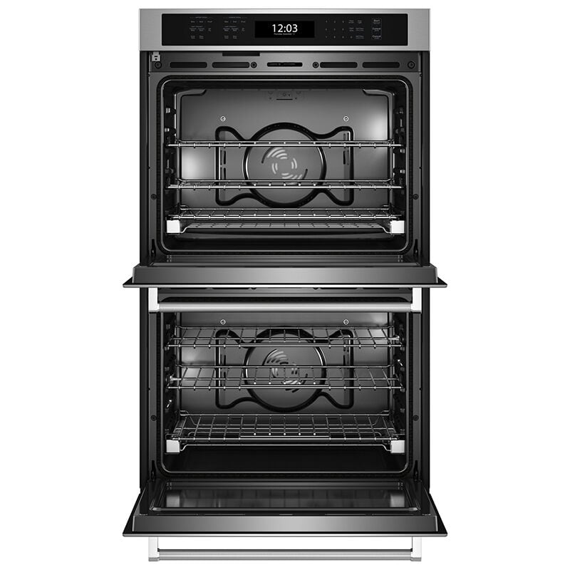 KitchenAid 27 in. 8.6 cu. ft. Top Control Electric Double Wall Oven with True European Convection - Stainless Steel, Stainless Steel, hires