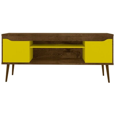 Manhattan Comfort Bradley 63" TV Stand - Rustic Brown & Yellow | 228BMC94