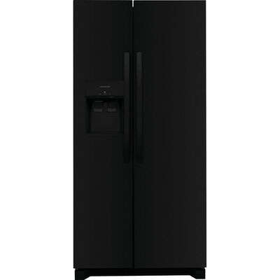 Frigidaire 33 in. 22.3 cu. ft. Side-by-Side Refrigerator with External Ice & Water Dispenser - Black | FRSS2323AB