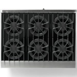 Viking 5 Series 36 in. 5.1 cu. ft. Standard Convection Gas Range with Open Burners - Stainless Steel, , hires