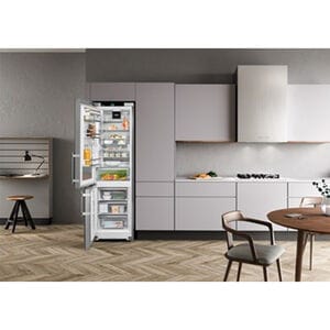 Liebherr Peak 24 in. 12.8 cu. ft. Smart Counter Depth Bottom Freezer Refrigerator Left Hinged - Stainless Steel, , hires