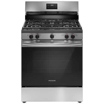 Frigidaire 30 in. 5.1 cu. ft. Oven Freestanding Natural Gas Range with 5 Sealed Burners - Stainless Steel | FCRG3052BS