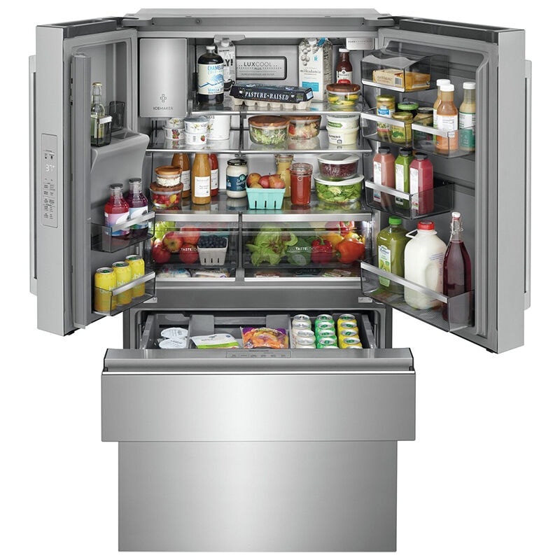 Electrolux 36 in. 21.4 cu. ft. Counter Depth 4-Door French Door Refrigerator with Ice & Water Dispenser - Stainless Steel, , hires