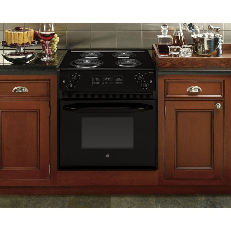 GE 27 in. 3 cu. ft. Drop-In Electric Range with Coil Burners - Black, Black, hires