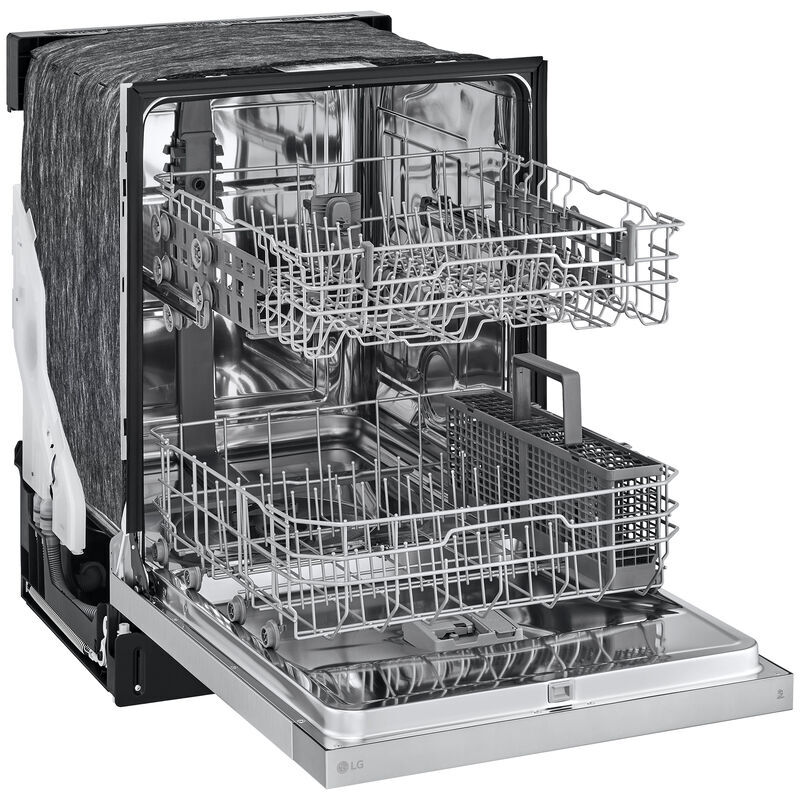 LG 24 in. Built-In Dishwasher with Front Control, 52 dBA Sound Level, 15 Place Settings & 5 Wash Cycles - Stainless Steel, , hires