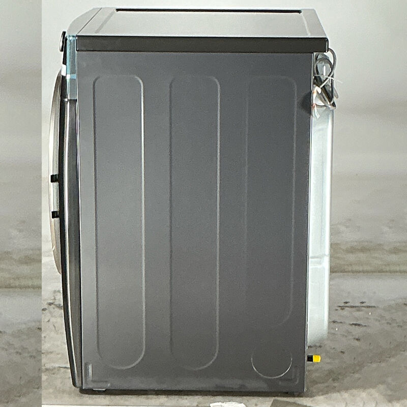 LG 27 in. 7.4 cu. ft. Smart Stackable Round-Door Gas Dryer with Built-In Intelligence, Sensor Dry, Turbo Steam, Sanitize & Steam Cycle - Black Steel (Open Box Good Condition), , hires