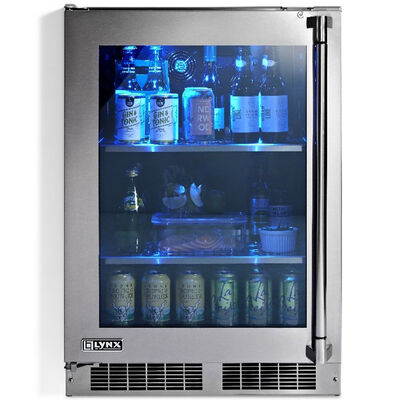 Lynx 24 in. Built-In 5.3 cu. ft. Outdoor Undercounter Refrigerator - Stainless Steel | LN24REFGL