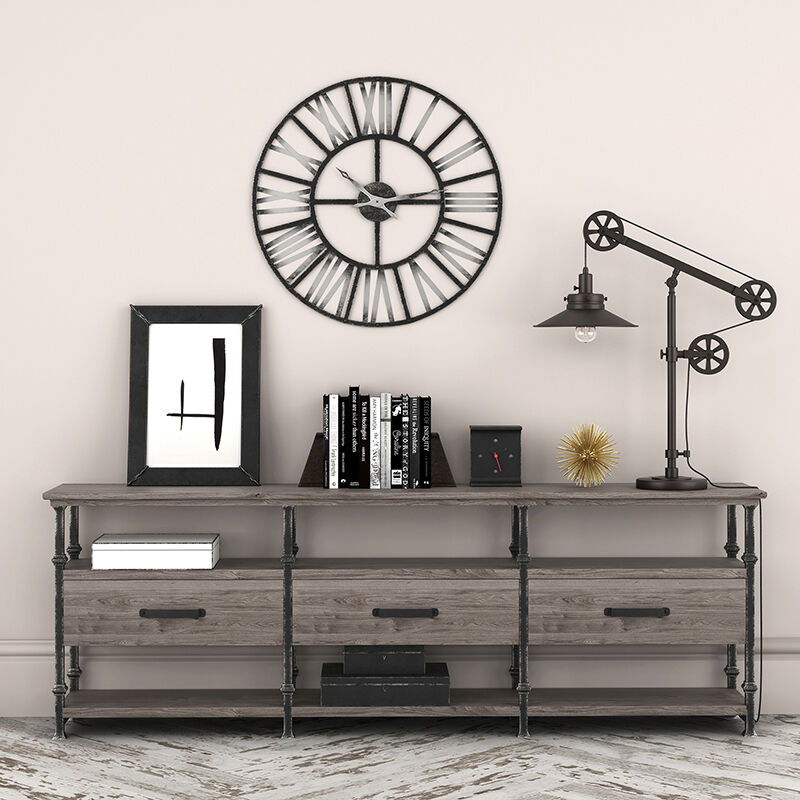 Hudson & Canal Descartes Wide Brim Table Lamp With Pulley System - Blackened Bronze, , hires