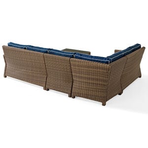 Crosley Bradenton 5 Piece Wicker Outdoor Sectional - Navy, , hires