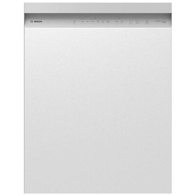 Bosch 100 Series Plus 24 in. Smart Built-In Dishwasher with Front Control, 48 dBA Sound Level, 14 Place Settings, 8 Wash Cycles & Sanitize Cycle - Stainless Steel | SHE4AEM5N
