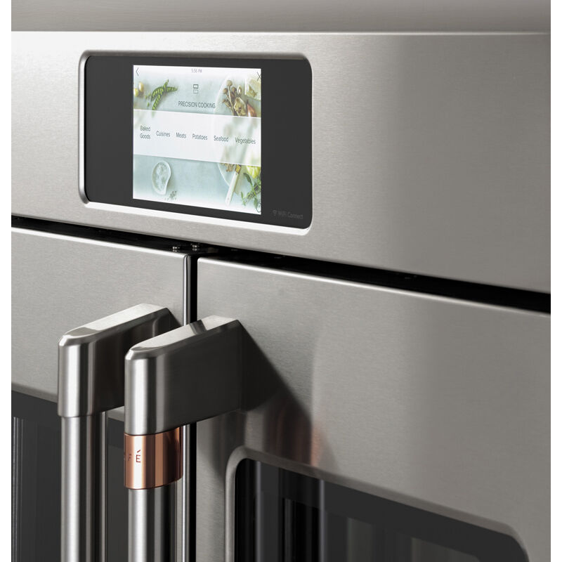 Cafe Professional Series 30 in. 10 cu. ft. Smart Top Control Electric Double Wall Oven with True European Convection - Matte White, Matte White, hires