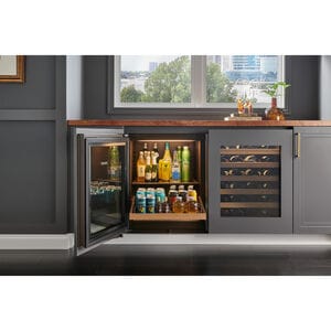 Sub-Zero Designer Series 24 in. Built-In 5.1 cu. ft. Smart Compact Beverage Center with Adjustable Shelves & Digital Control - Custom Panel Ready, , hires