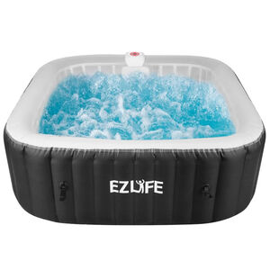EZLife 6 Person Inflatable Square Hot Tub Spa with LED Lighting, , hires