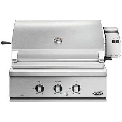 DCS Series 7 30 in. 3-Burner Built-In/Freestanding Liquid Propane Gas Grill with Rotisserie& Smoke Box - Stainless Steel | BH130RL