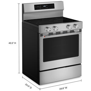 KitchenAid 30 in. 5.3 cu. ft. Smart Air-Fry True European Convection Electric Range with Radiant Burners - Fingerprint Resistant Stainless Steel, , hires