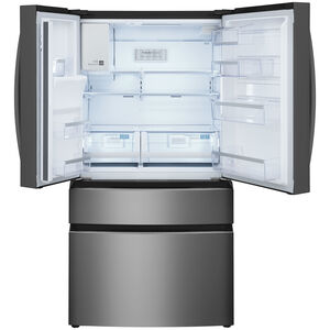 Frigidaire Gallery 36 in. 21.5 cu. ft. Counter Depth 4-Door French Door Refrigerator with Ice & Water Dispenser - Black Stainless, Black Stainless, hires