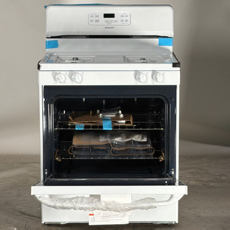 Hotpoint 30 in. 4.8 cu. ft. Gas Range with 4 Sealed Burners - White (Open Box Good Condition), , hires