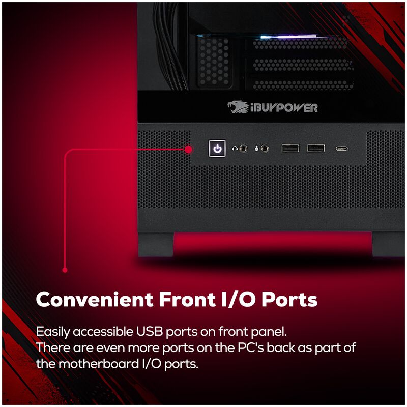 iBUYPOWER Element SE Gaming Desktop with AMD Ryzen 5 5500, 3.6 GHz, 6-Core CPU, NVIDIA GeForce RTX 3050, 6GB VRAM GPU, 16 GB RAM, 1 TB SSD & Windows 11 Home - Black, , hires