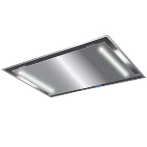 XO 42 in. Ducted Ceiling Style Range Hood with 600 CFM, 3 Fan Speeds & 2 LED Lights - Stainless Steel, , hires