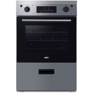 Summit 24 in. 2.6 cu. ft. Standard Convection Slide-In Electric Range with 4 Induction Burners - Stainless Steel, Stainless Steel, hires