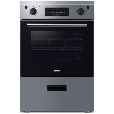 Summit 24 in. 2.6 cu. ft. Standard Convection Slide-In Electric Range with 4 Induction Burners - Stainless Steel | REN24SS7