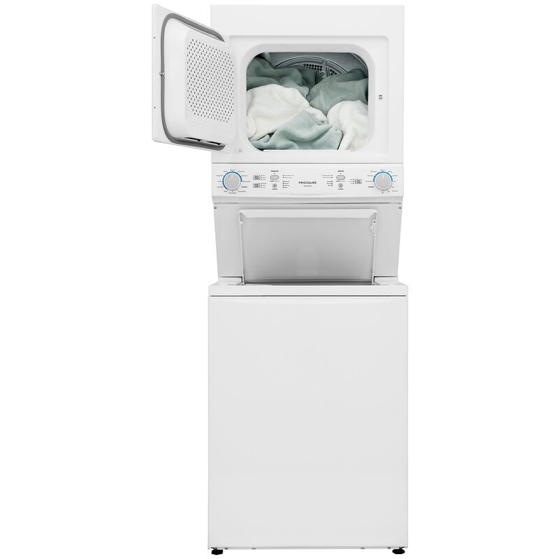 Frigidaire 27 in. Laundry Center with 3.9 cu. ft. Washer with 11 Wash Programs & 5.5 cu. ft. Electric Dryer with 10 Dryer Programs - White, , hires