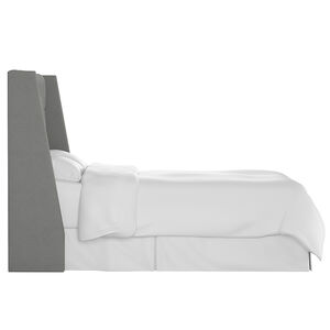 Skyline Full Nail Button Tufted Wingback Headboard in Linen - Grey, Grey, hires