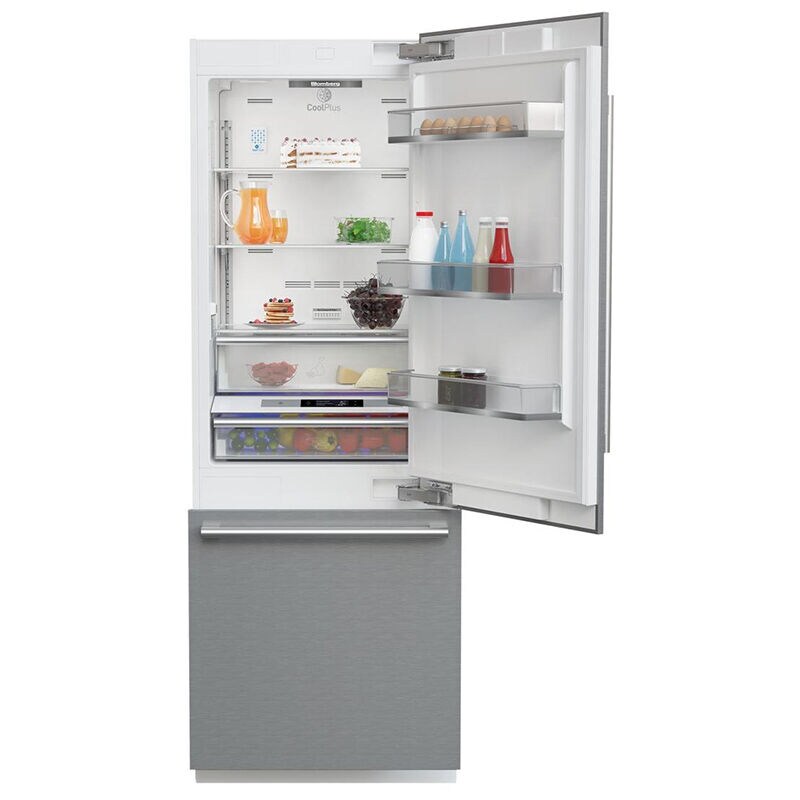 Blomberg 30 in. 16.4 cu. ft. Built-In Counter Depth Bottom Freezer Refrigerator with Internal Water Dispenser - Stainless Steel, , hires