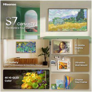 Hisense - 85" Class S7 Canvas Series QLED 4K UHD Smart Google TV with Hi-Matte Display and Ultra-Slim Wall Mount, , hires