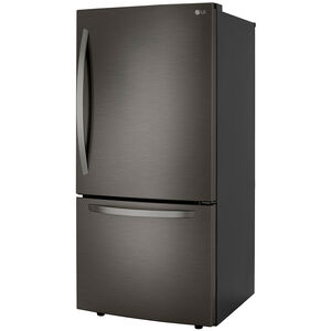 LG 33 in. 25.5 cu. ft. Bottom Freezer Refrigerator with Ice Maker - PrintProof Black Stainless Steel, PrintProof Black Stainless Steel, hires