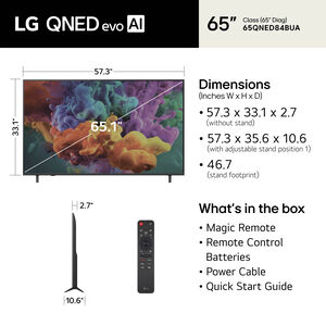LG - 65" Class QNED84B QNED Mini-LED AI 4K UHD Smart webOS TV, , hires