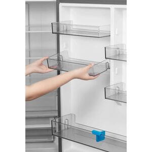 Midea 33 in. 22.8 cu. ft. Smart Counter Depth Bottom Freezer Refrigerator with Ice Maker - Stainless Steel, , hires