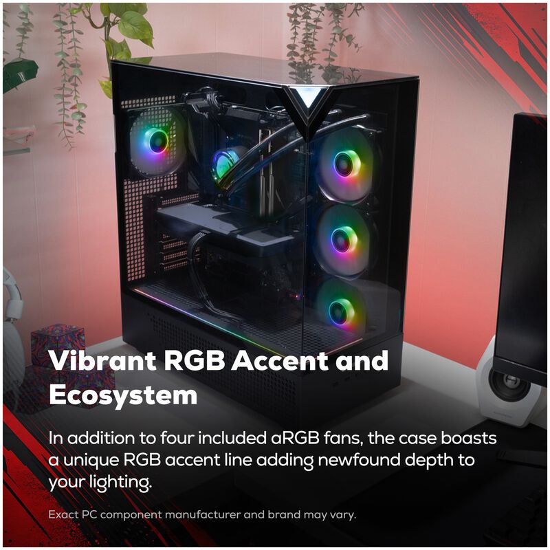 iBUYPOWER Element Gaming Desktop with AMD Ryzen 7 7800X3D, 4.2 GHz, 8-Core CPU, AMD Radeon RX 9070 XT, 16GB VRAM GPU, 32 GB RAM, 1 TB SSD & Windows 11 Home - Black, , hires