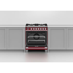 Fisher & Paykel Series 9 Classic 30 in. 3.5 cu. ft. True European Convection Dual Fuel Range with 4 Sealed Burners - Red, , hires
