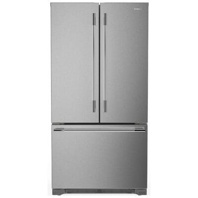 KitchenAid 36 in. 21.9 cu. ft. Counter Depth French Door Refrigerator with Internal Water Dispenser - Stainless Steel with PrintShield Finish | KRFC136TPS