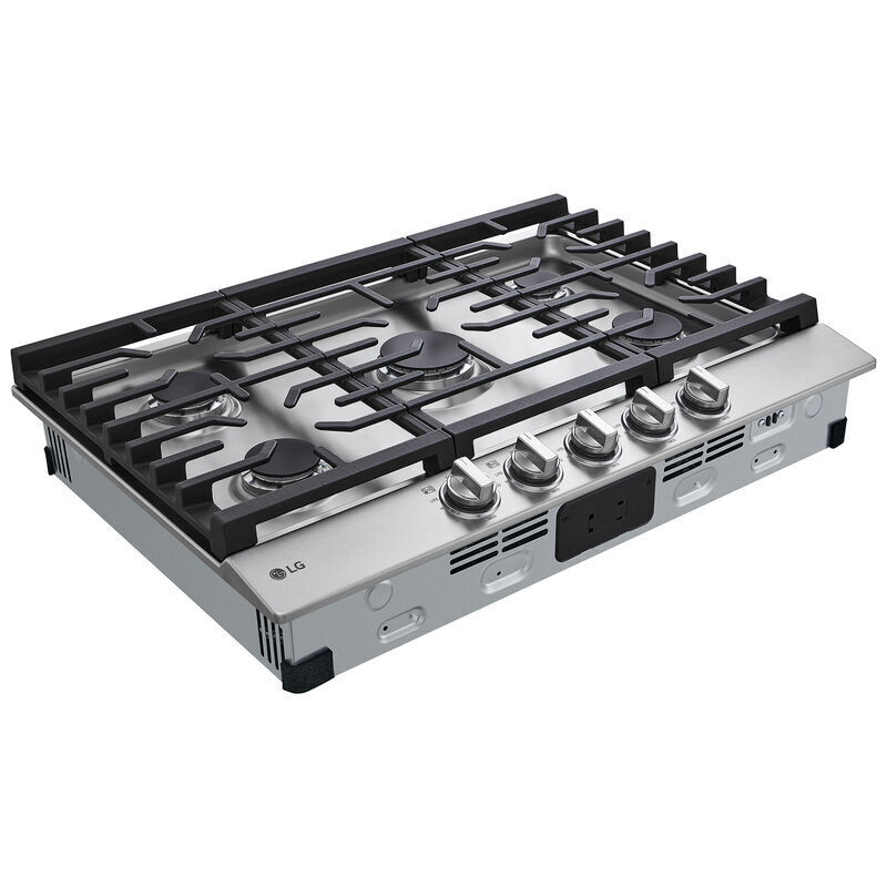 LG 30 in. 5-Burner Natural Gas Cooktop with Simmer Burner & Power Burner - Stainless Steel, Stainless Steel, hires