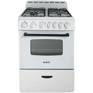 Avanti 24 in. 2.6 cu. ft. Gas Range with 4 Sealed Burners - White, , hires