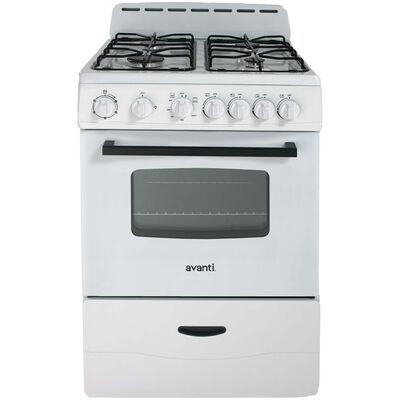 Avanti 24 in. 2.6 cu. ft. Gas Range with 4 Sealed Burners - White | GR2414CW