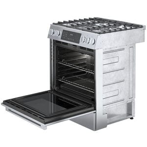 Bosch 800 Series 30 in. 4.6 cu. ft. True European Convection Slide-In Dual Fuel Range with 5 Sealed Burners - Stainless Steel, , hires