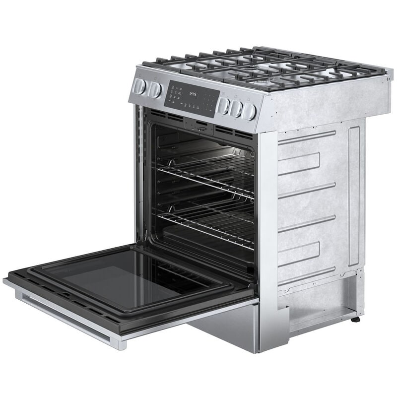 Bosch 800 Series 30 in. 4.6 cu. ft. True European Convection Slide-In Dual Fuel Range with 5 Sealed Burners - Stainless Steel, , hires