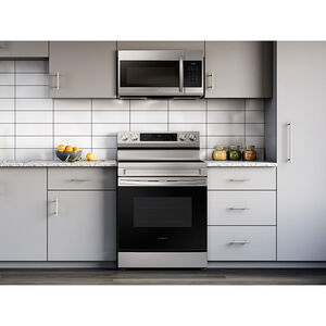 Samsung 30 in. 6.3 cu. ft. Smart Electric Range with Smoothtop Burners - Stainless Steel, Stainless Steel, hires