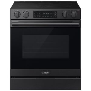Samsung Bespoke 30 in. 6.3 cu. ft. Smart Air-Fry True European Convection Slide-In Electric Range with Radiant Burners - Matte Black Steel, Matte Black Steel, hires