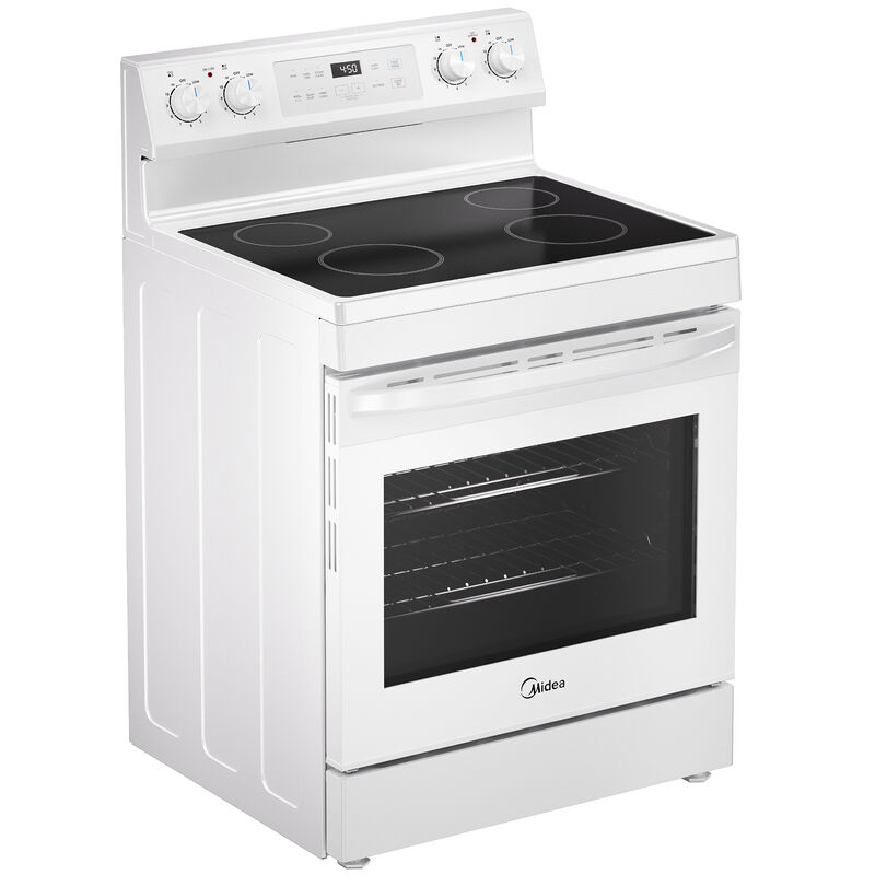 Midea 30 in. 6.3 cu. ft. Electric Range with Radiant Burners - White, White, hires
