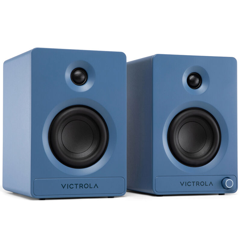 Victrola Tempo Bluetooth Bookshelf Speakers - Blue, , hires
