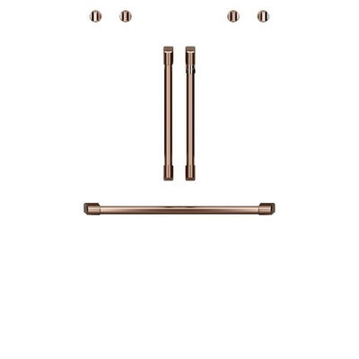 Cafe French Door Wall Oven Knob and Handle Set - Brushed Copper | CXWDFHKPMCU